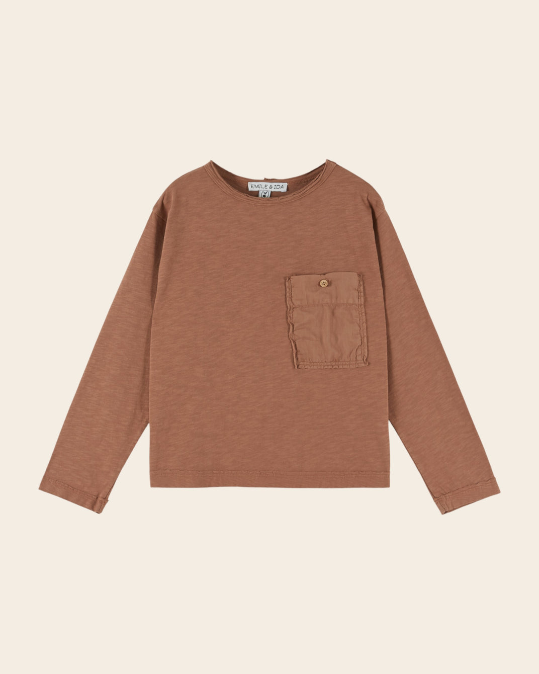 T-shirt manches longues - Poche marron