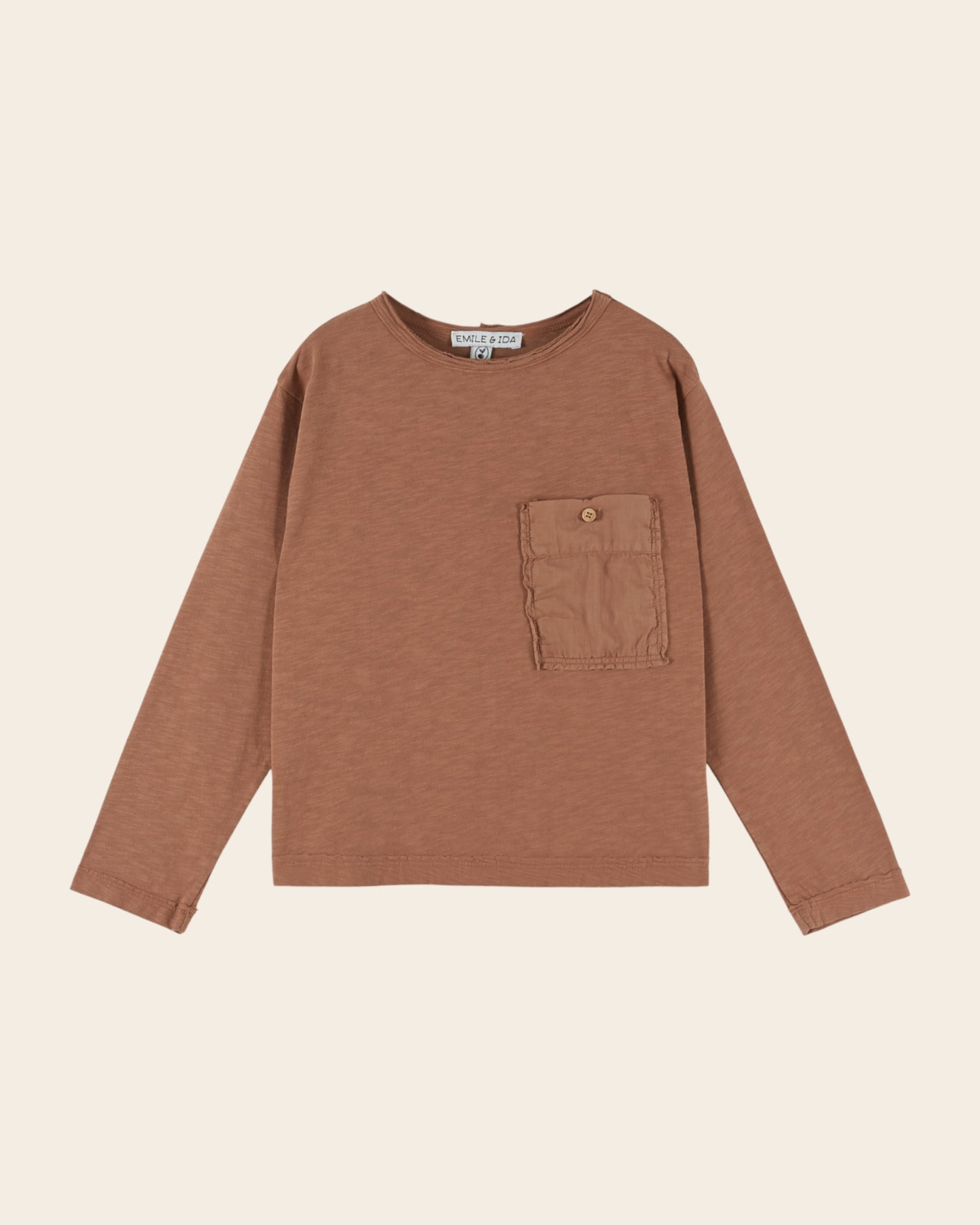 T-shirt manches longues - Poche marron