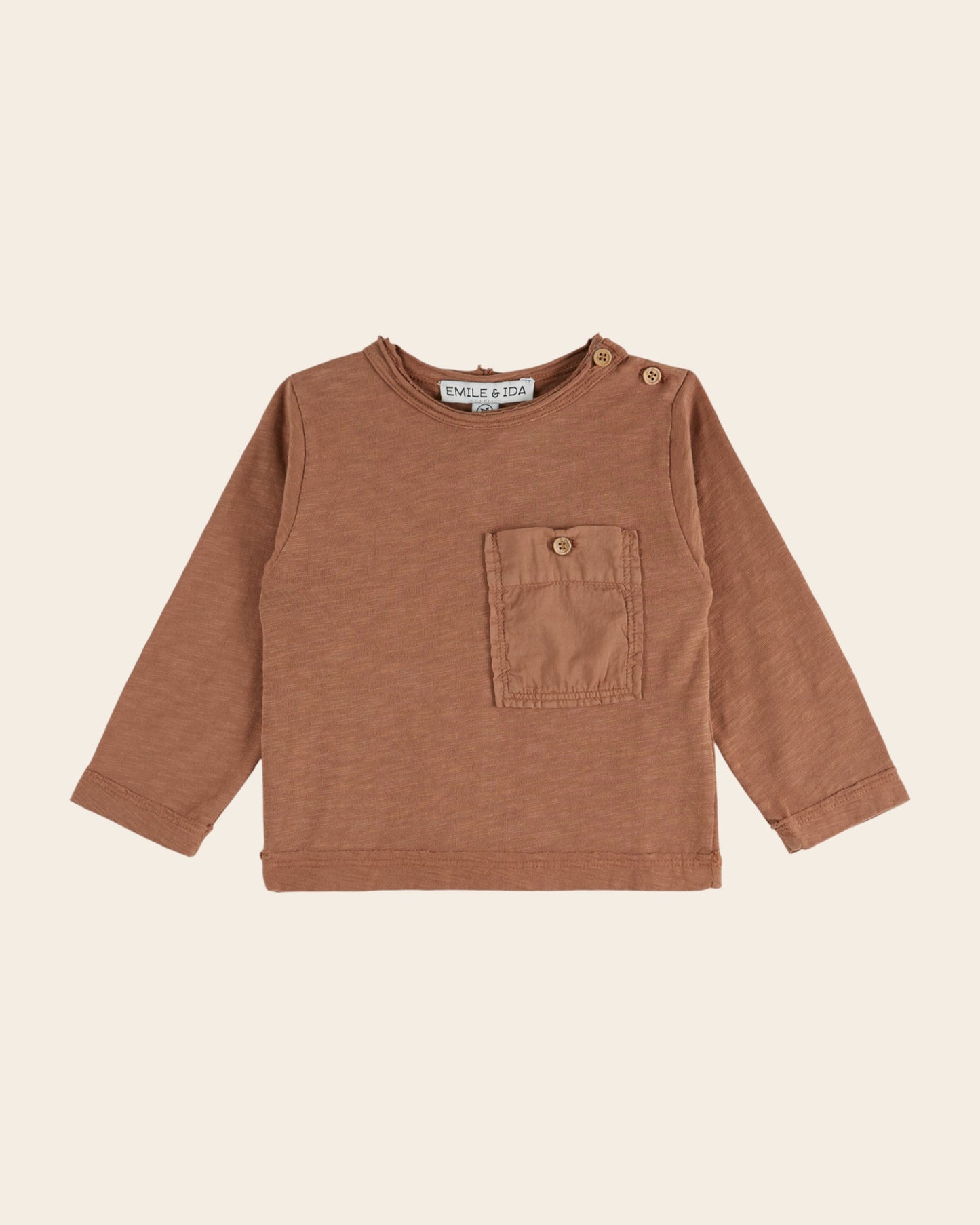 T-shirt manches longues - Poche marron