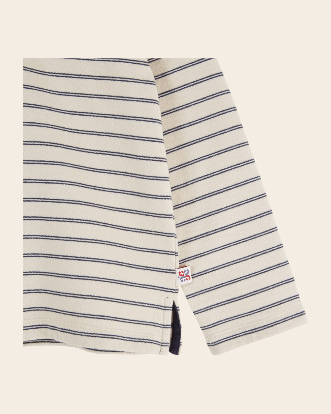 Sweat polo molleton - Rayé bleu et blanc