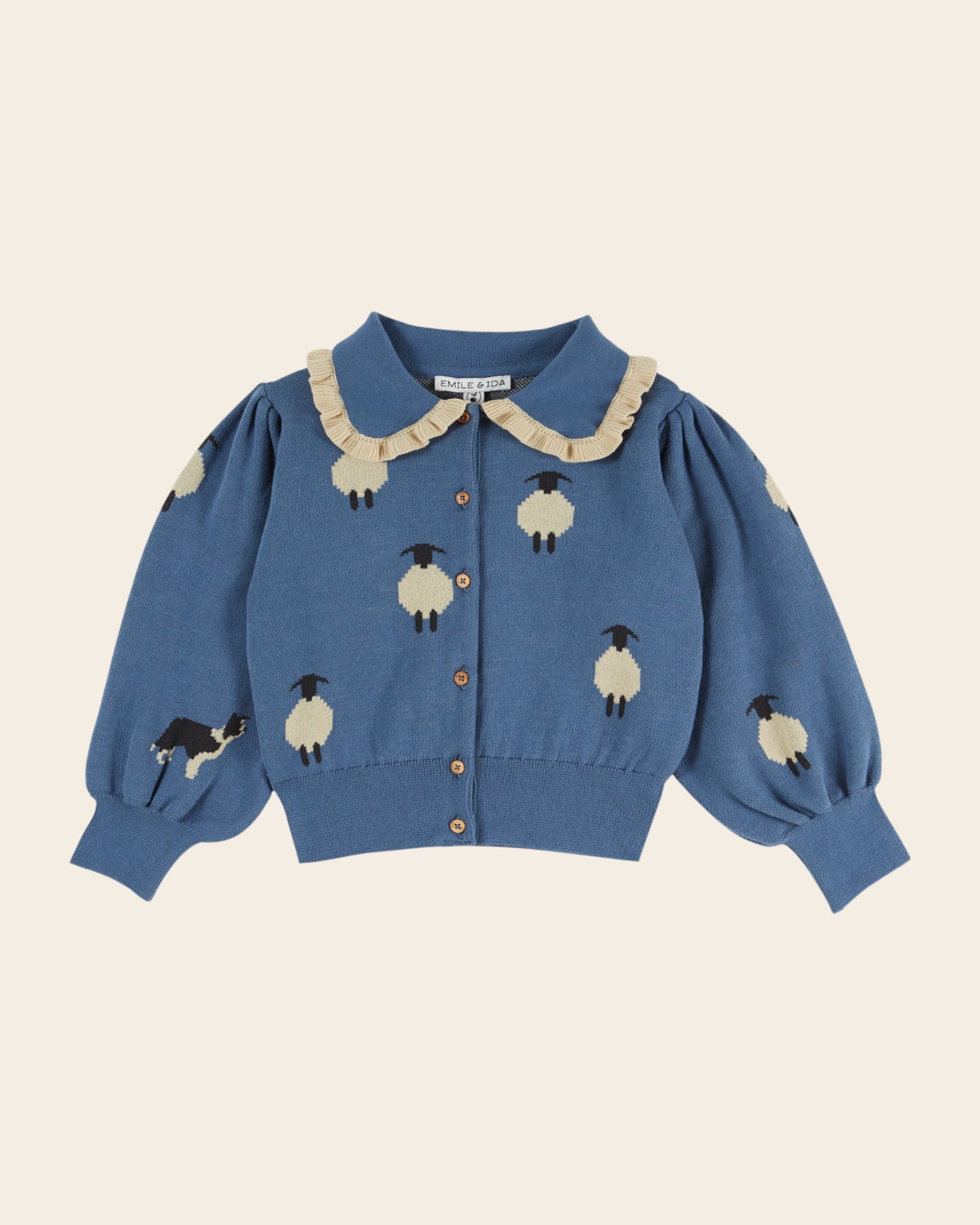 Cardigan - Mouton bleu