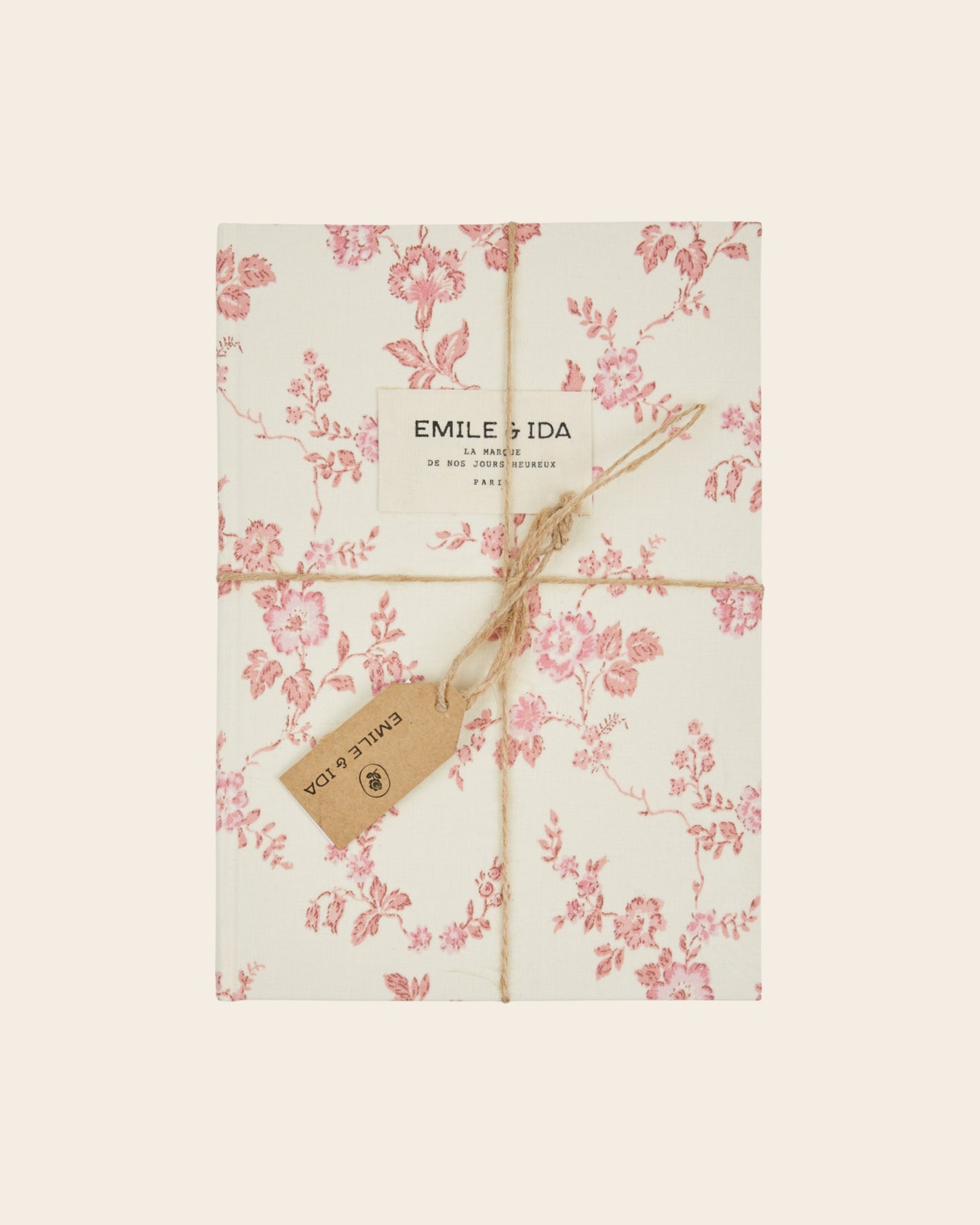 Cahier - Fleuri écru et rose