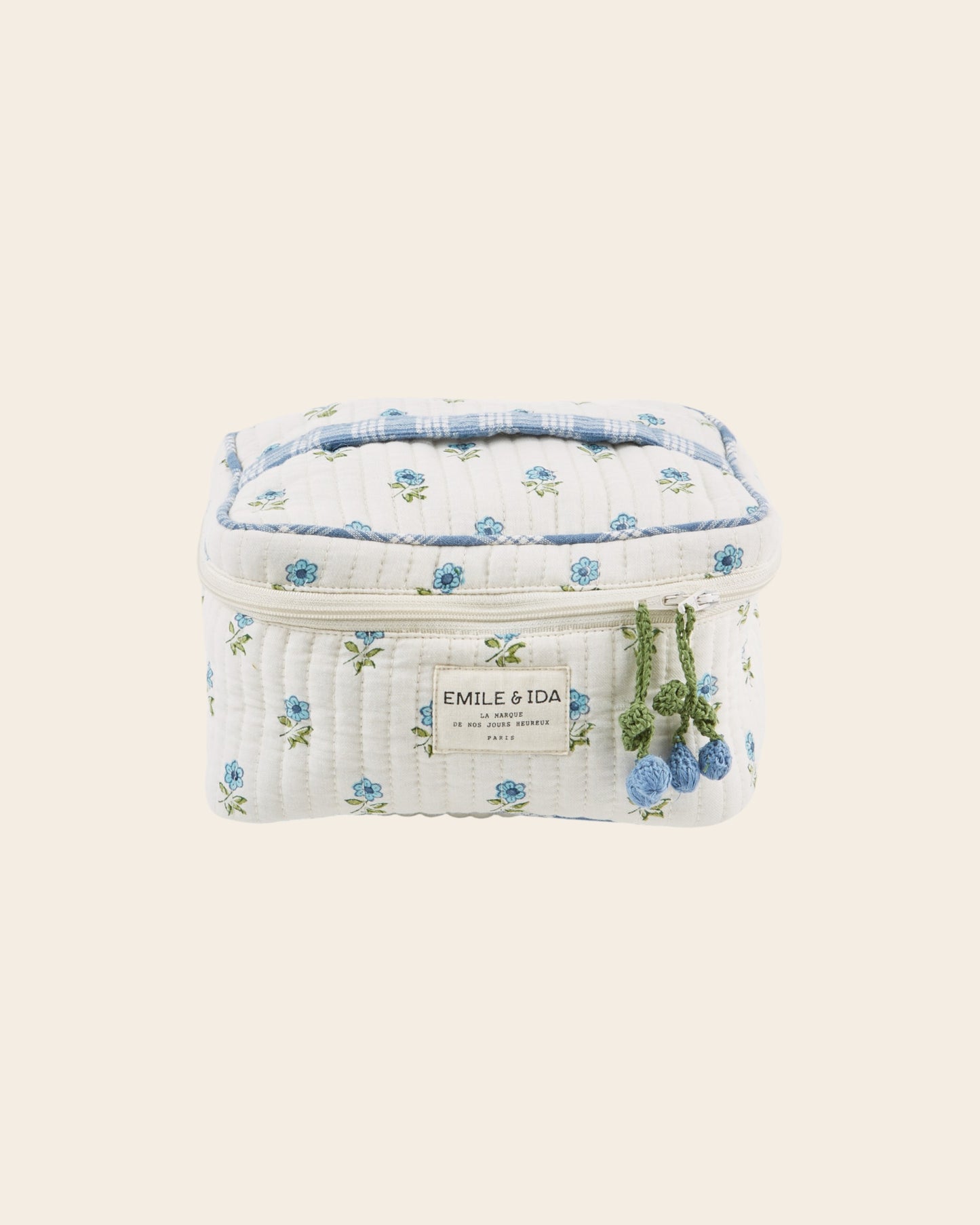 Vanity - Fleuri écru et bleu