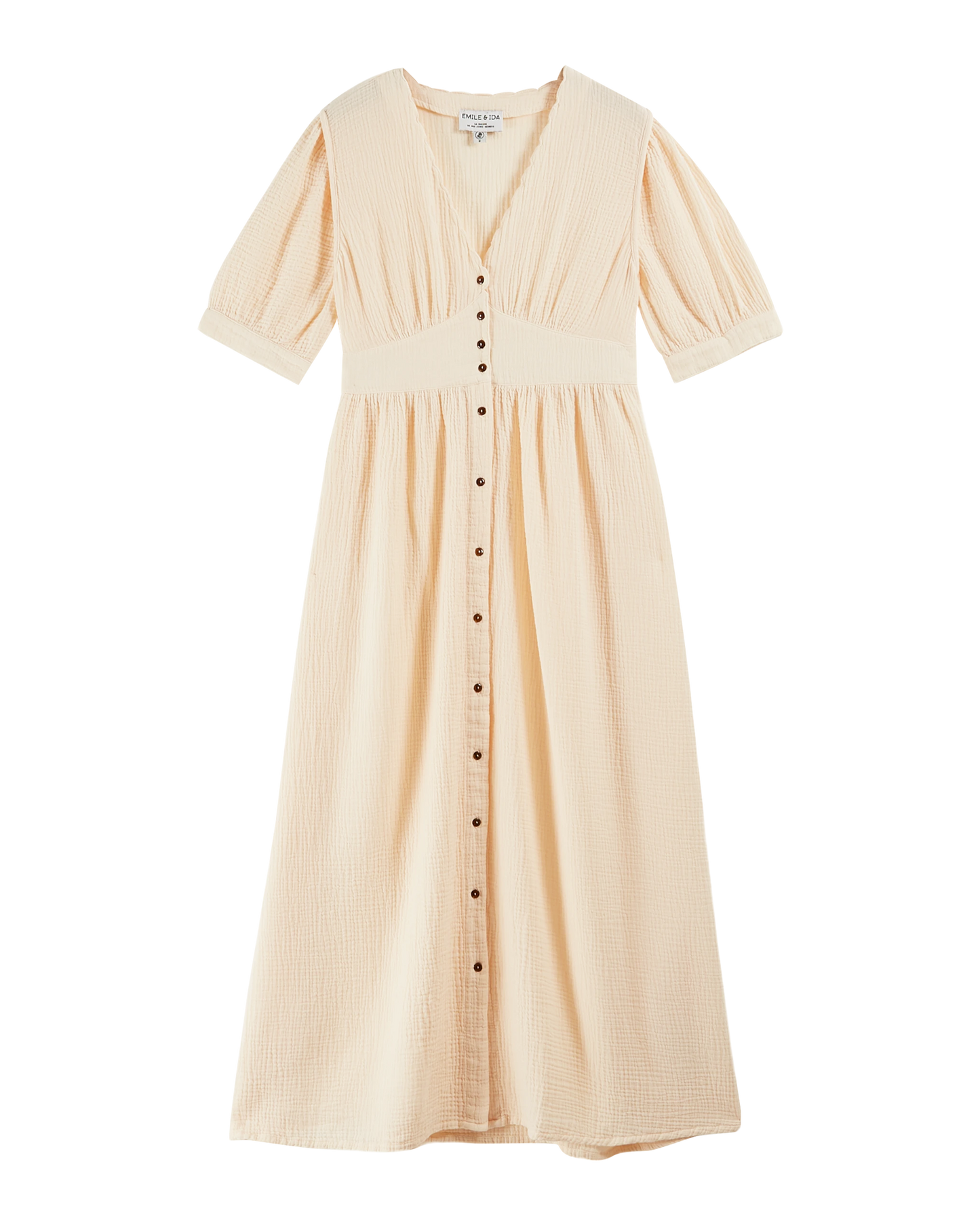 Robe longue - gaze de coton crème