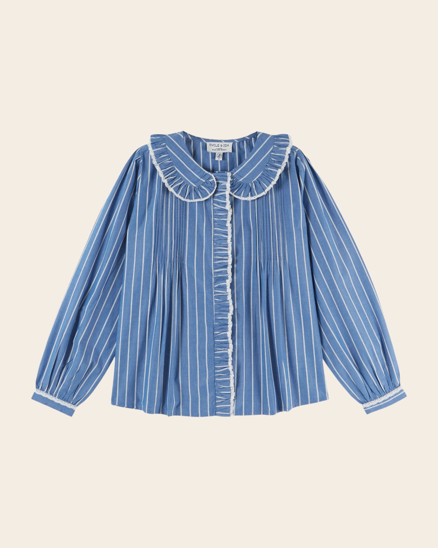 Blouse - Plissée rayures bleu