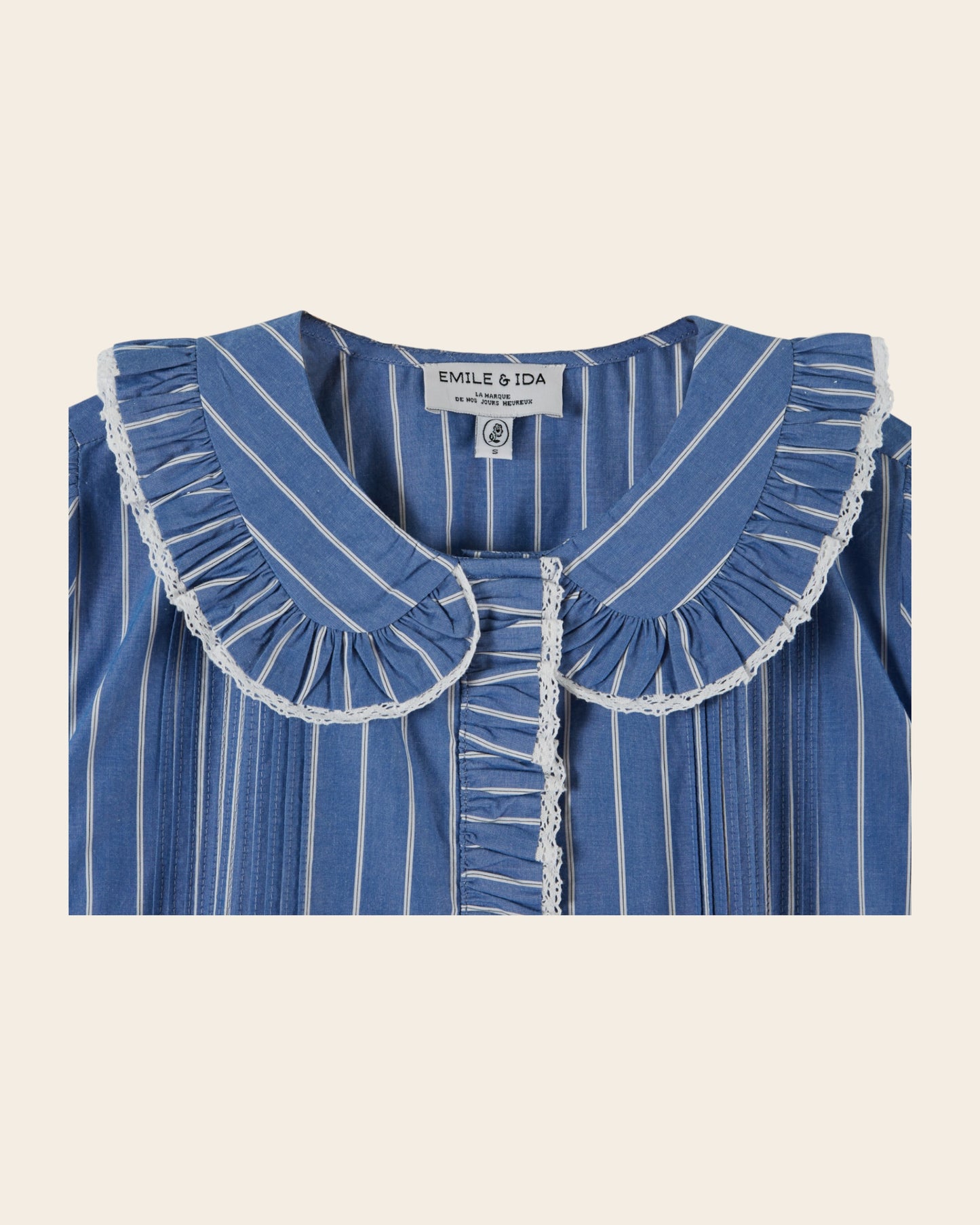 Blouse - Plissée rayures bleu