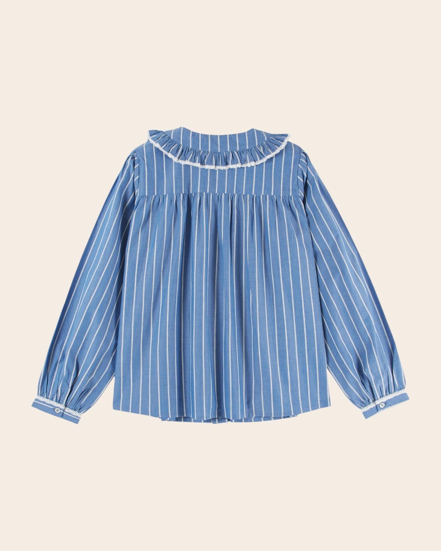 Blouse - Plissée rayures bleu