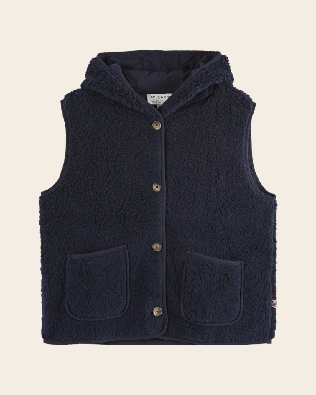 Veste sans manches à capuche - Moumoute marine