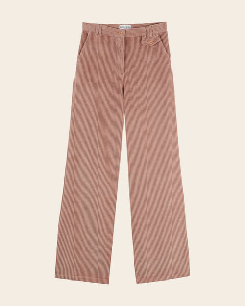 Pantalon - Velours cotelé vieux rose