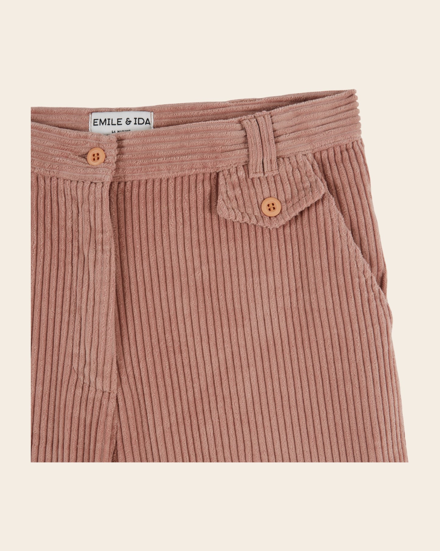 Pantalon - Velours cotelé vieux rose
