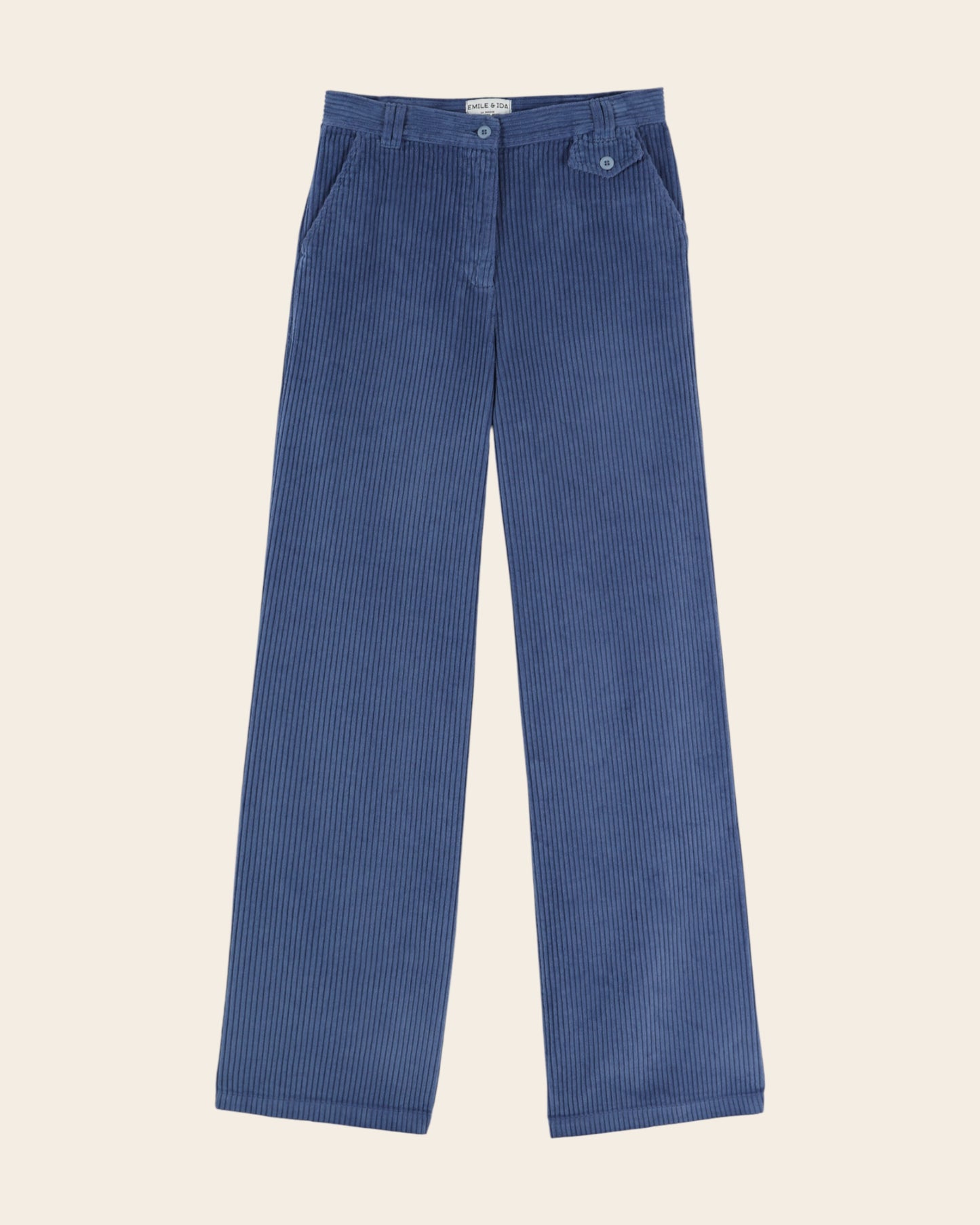 Pantalon - Velours cotelé bleu