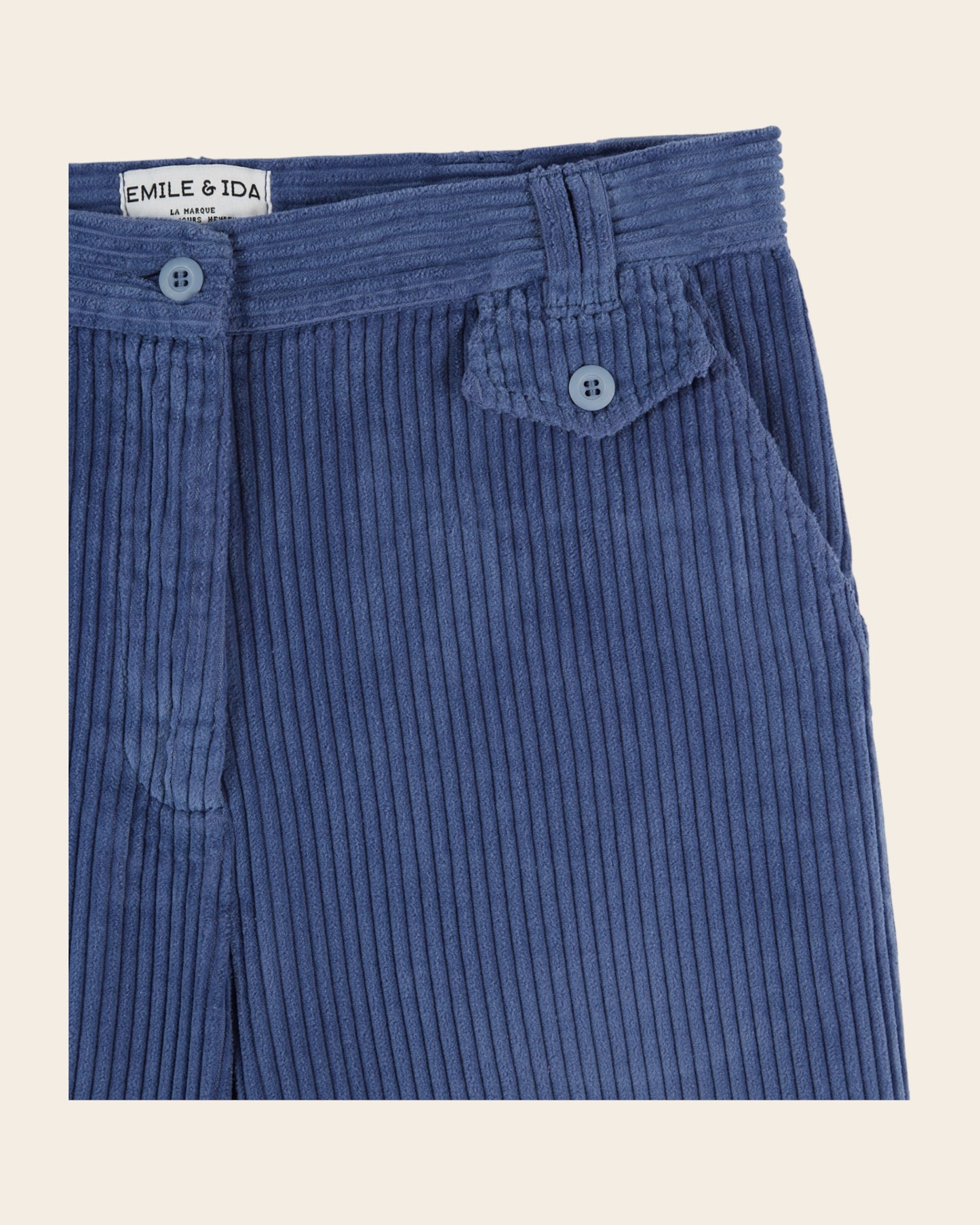 Pantalon - Velours cotelé bleu