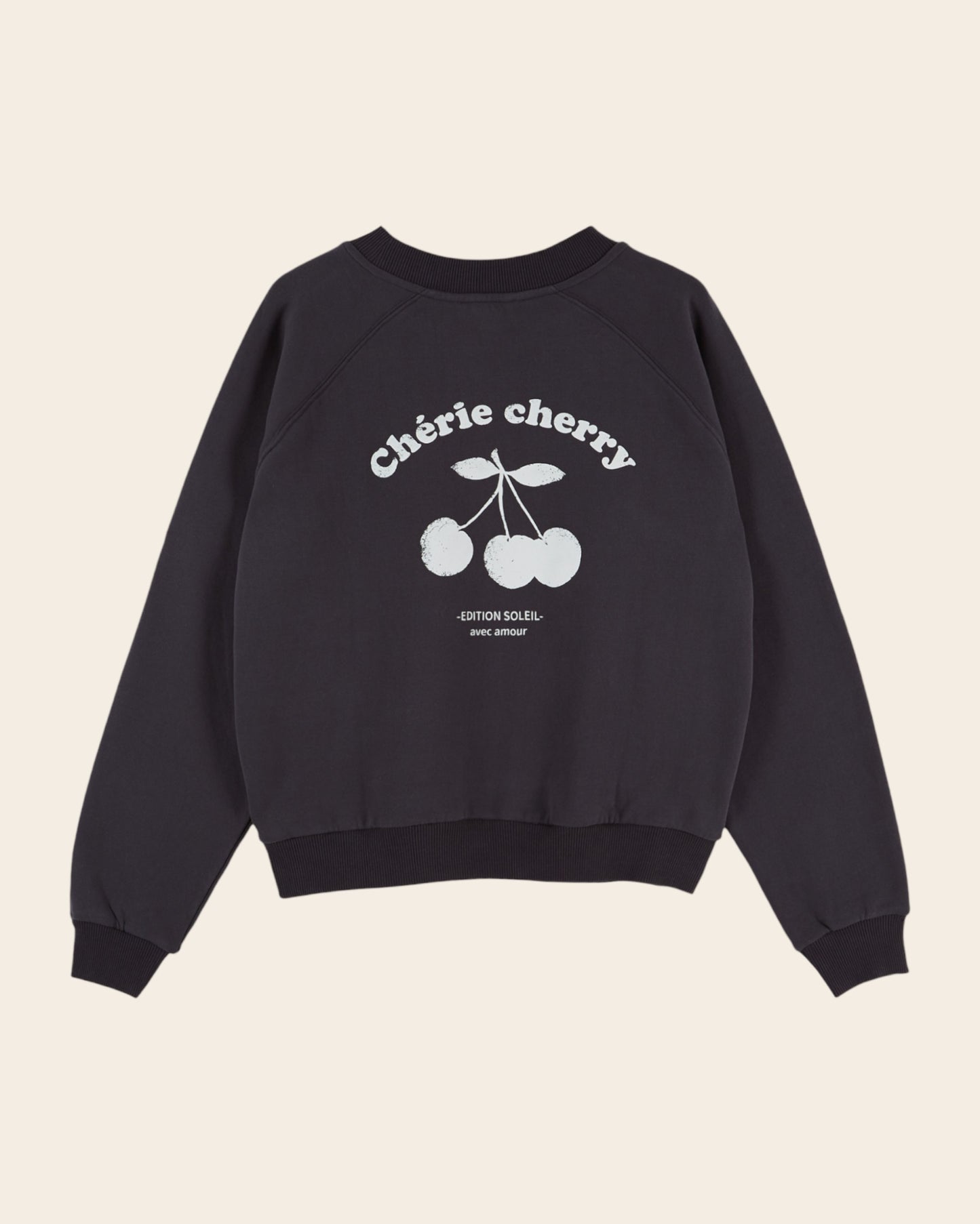 Sweat - Chérie cherry gris foncé