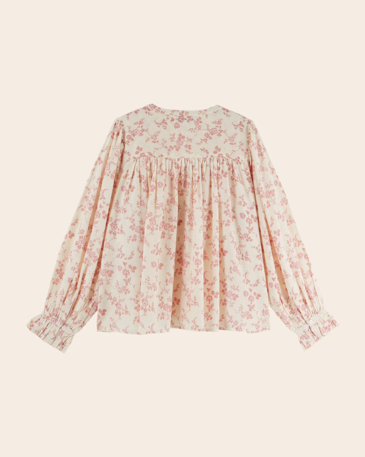 Blouse - Fleurie écru et rose