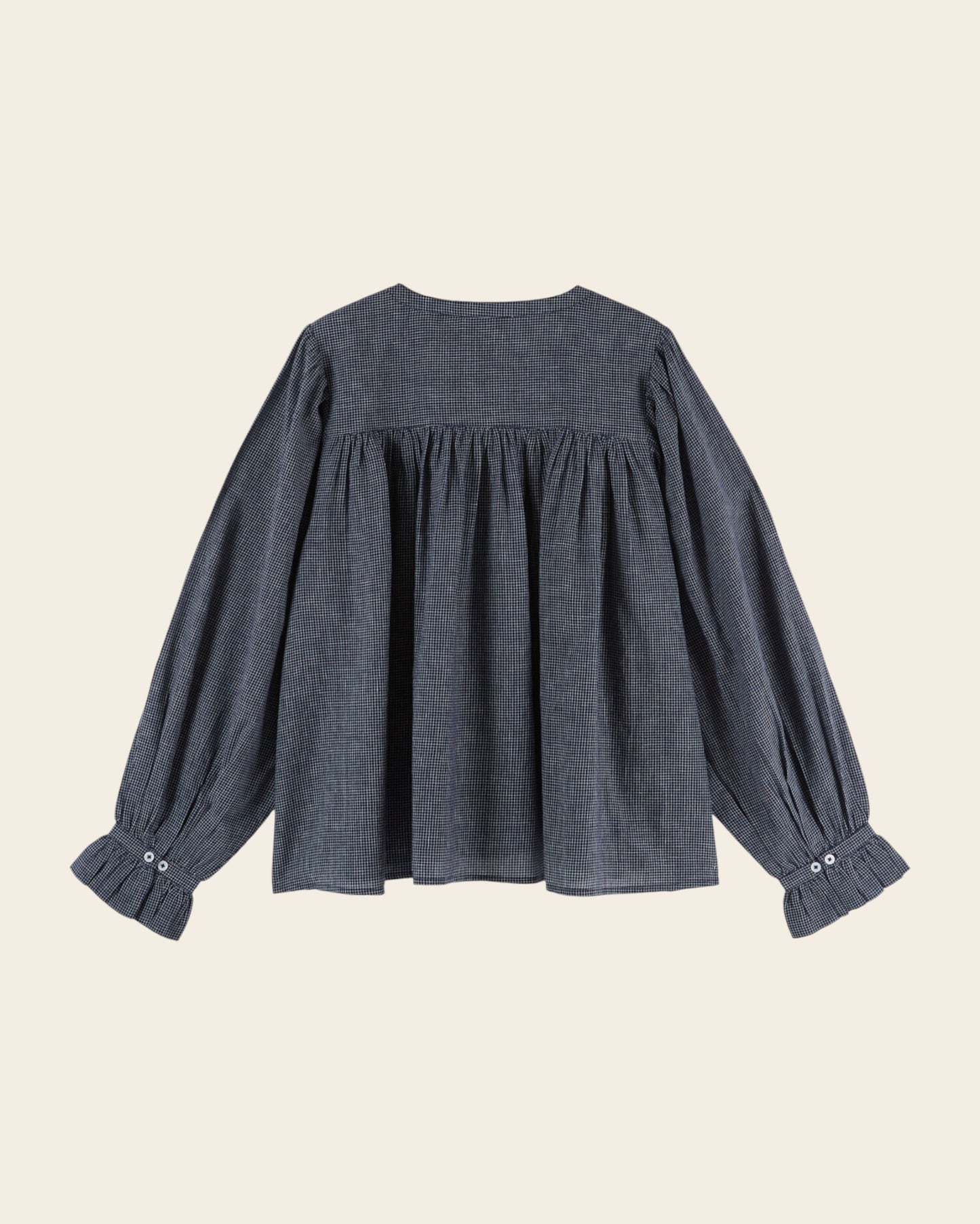 Blouse - Khadi carreaux marine