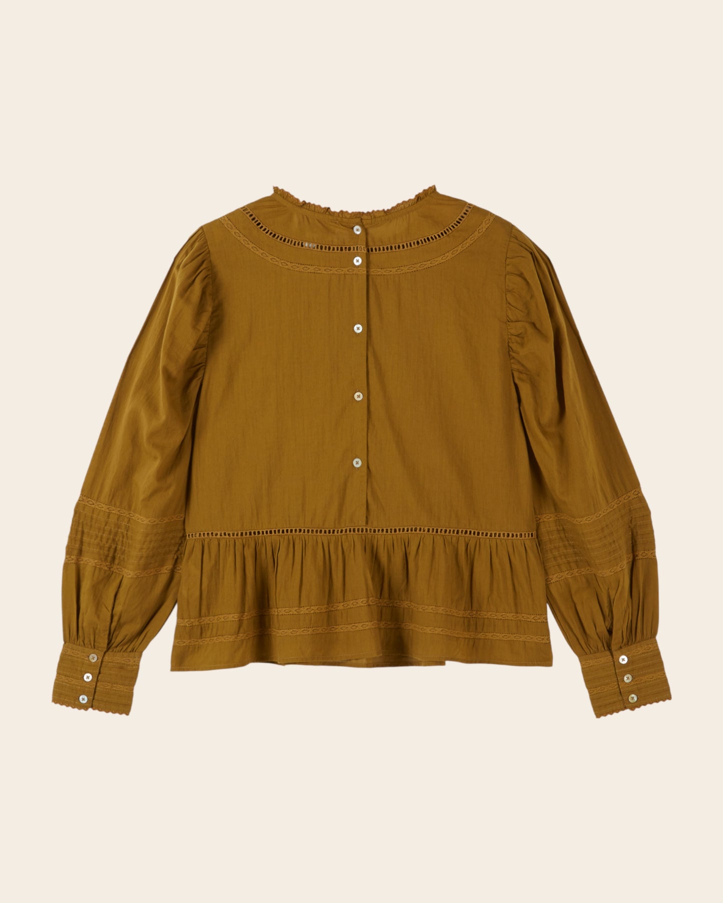 Blouse - Vintage brodée olive