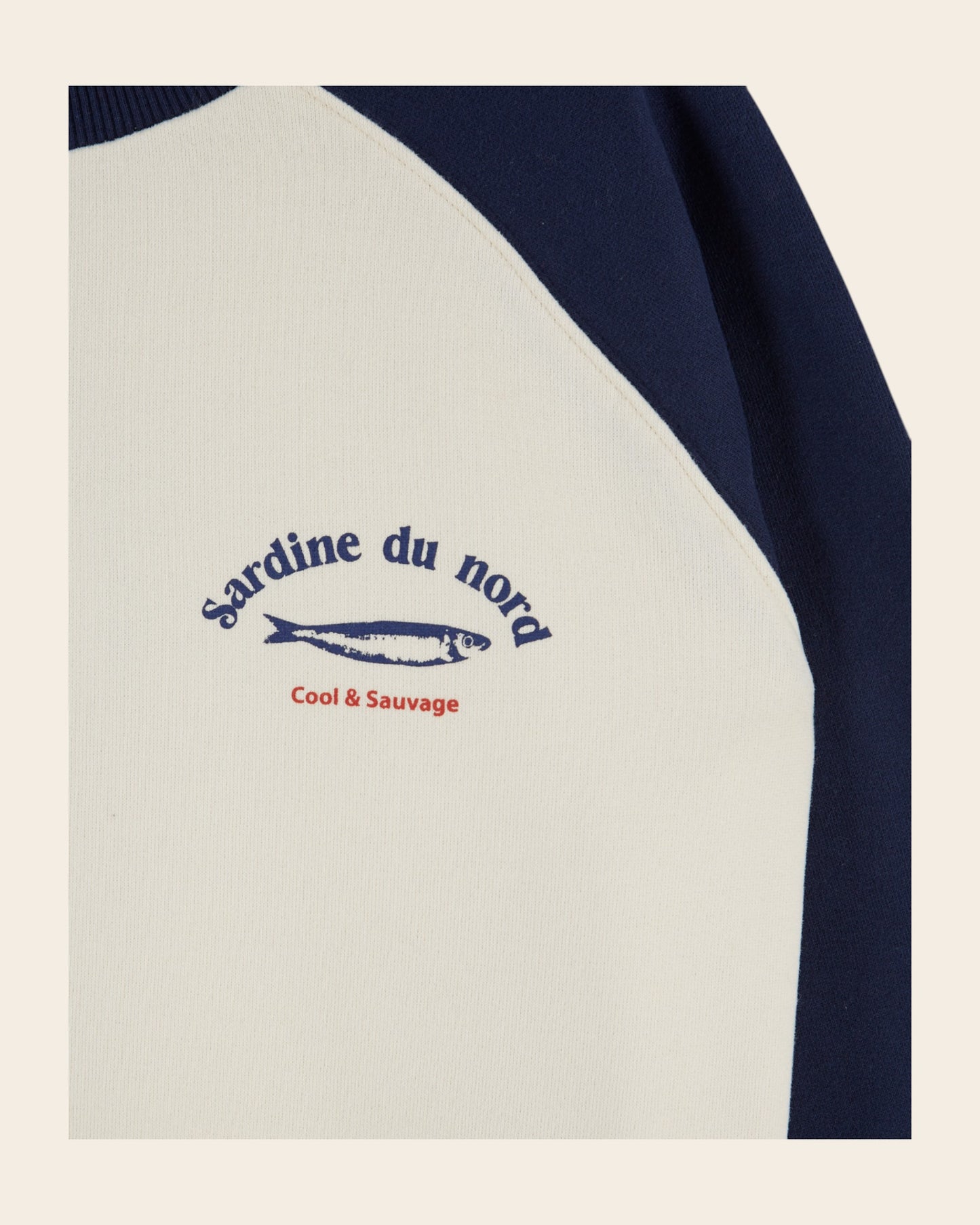 Sweat - Sardine marine et écru