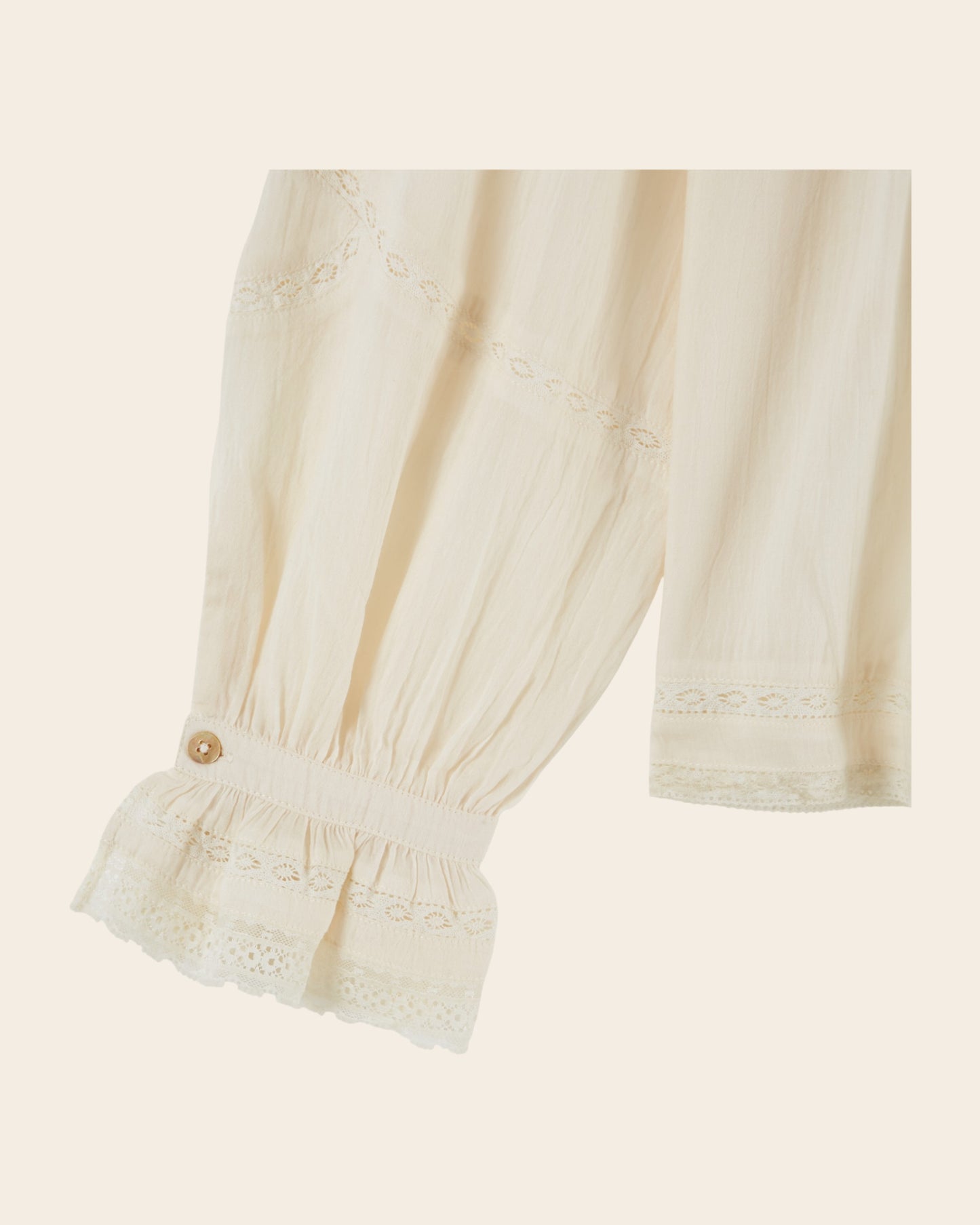 Blouse - Dentelle col brodé écru