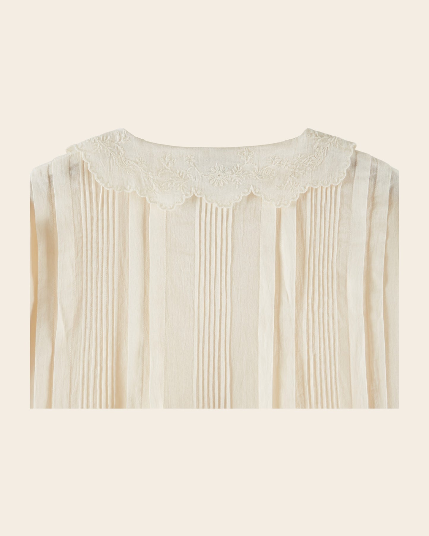 Blouse - Dentelle col brodé écru
