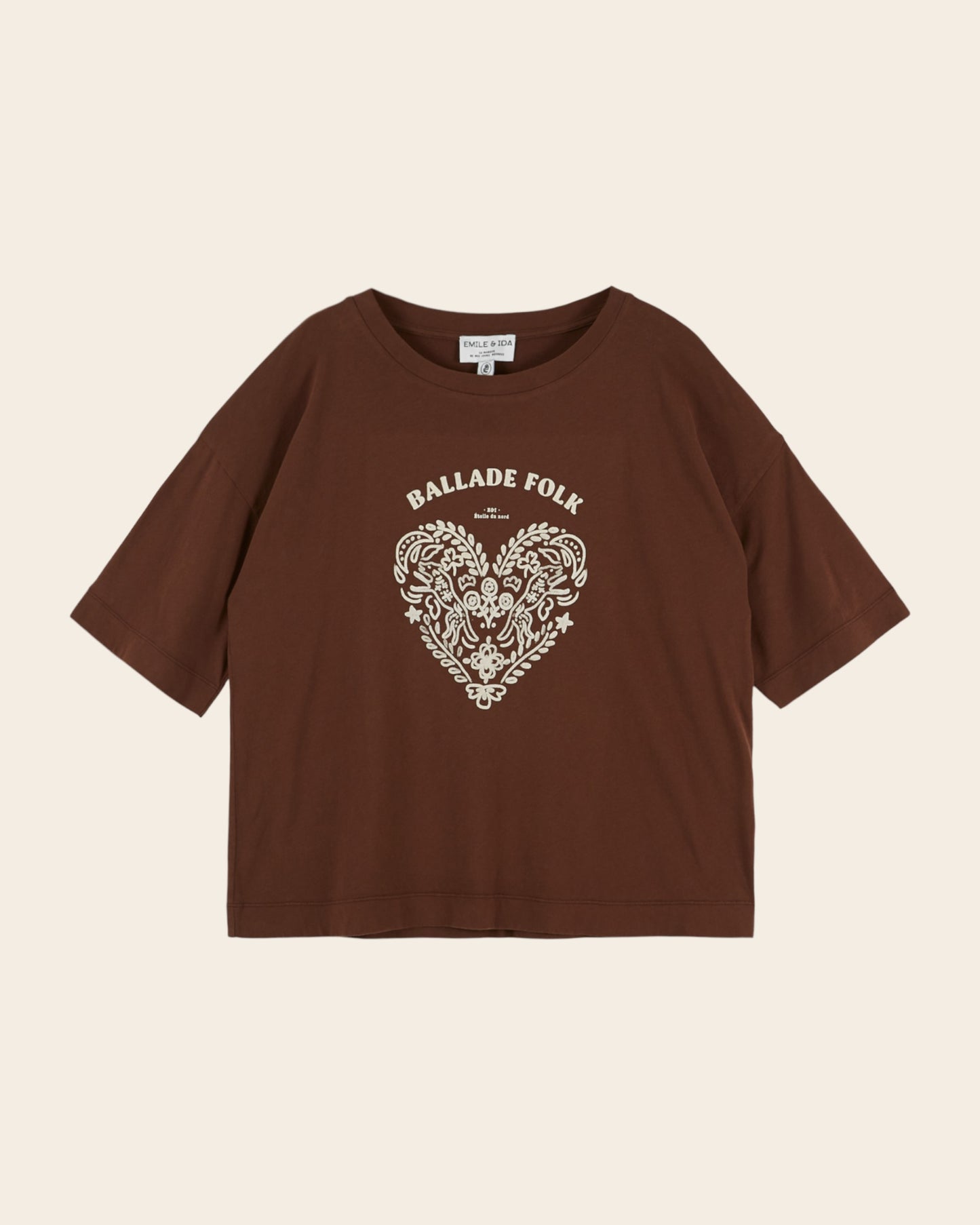 T-shirt - Oversize Ballade Folk marron