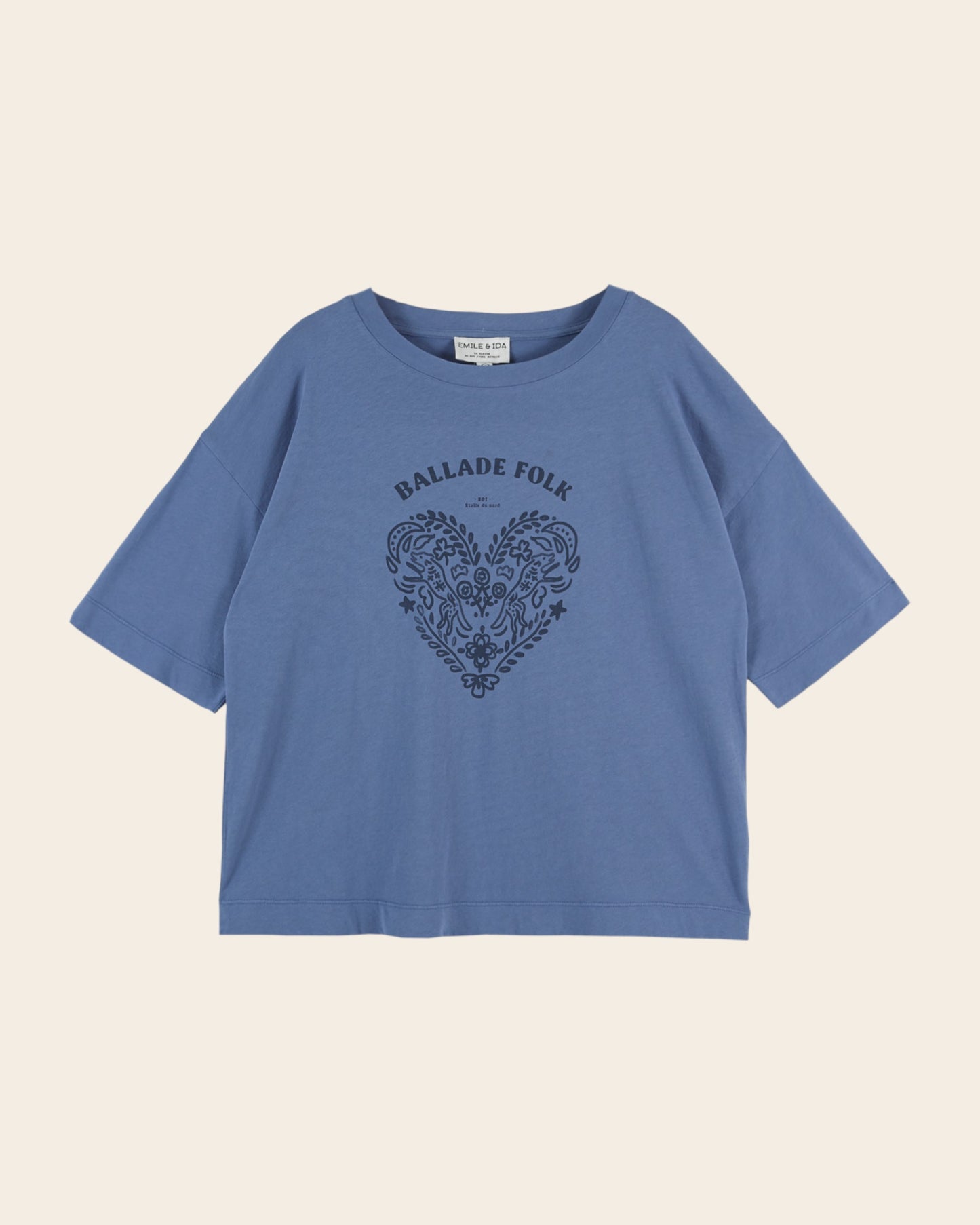 T-shirt - Oversize Ballade Folk bleu
