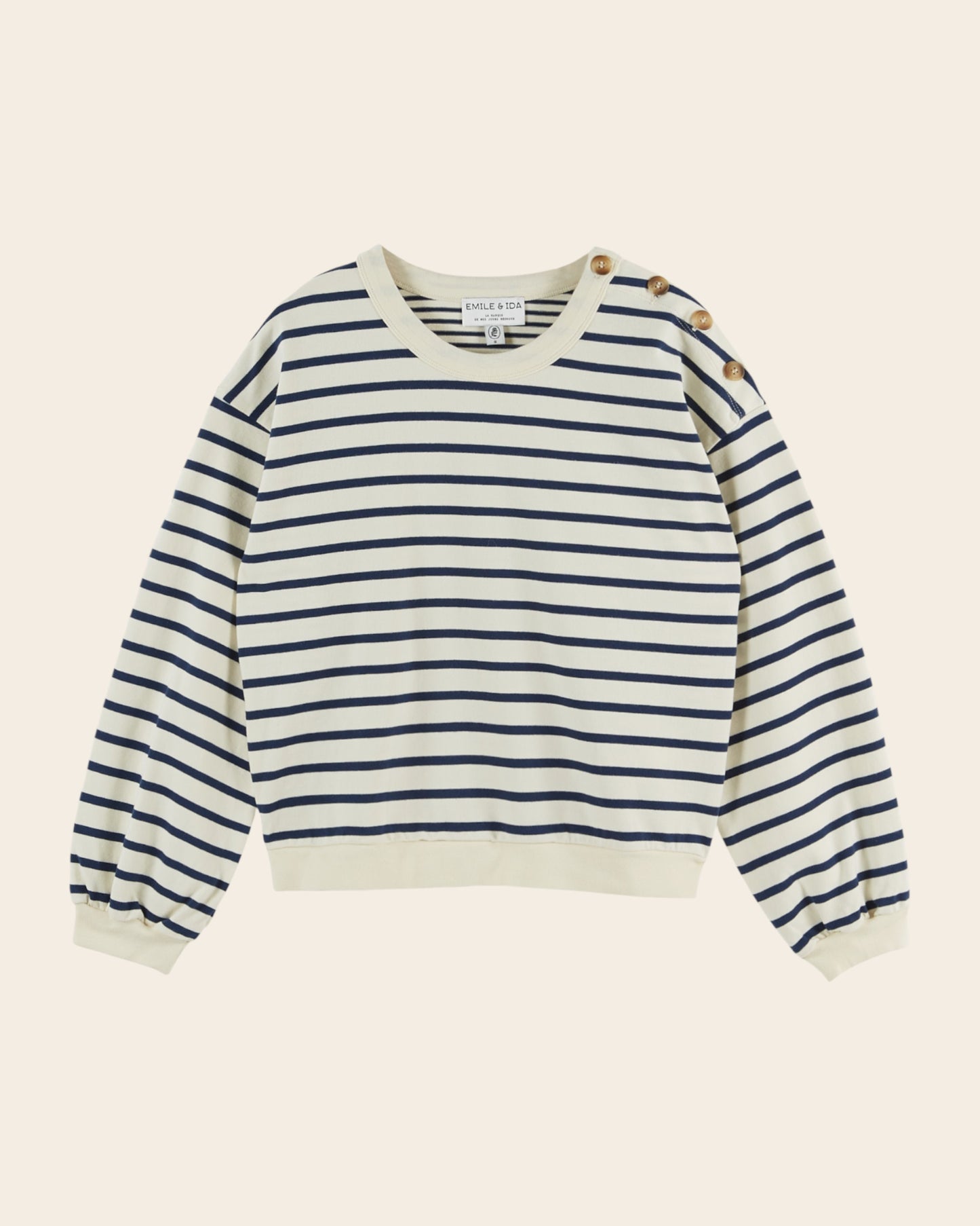 Sweat - Rayé marine et écru