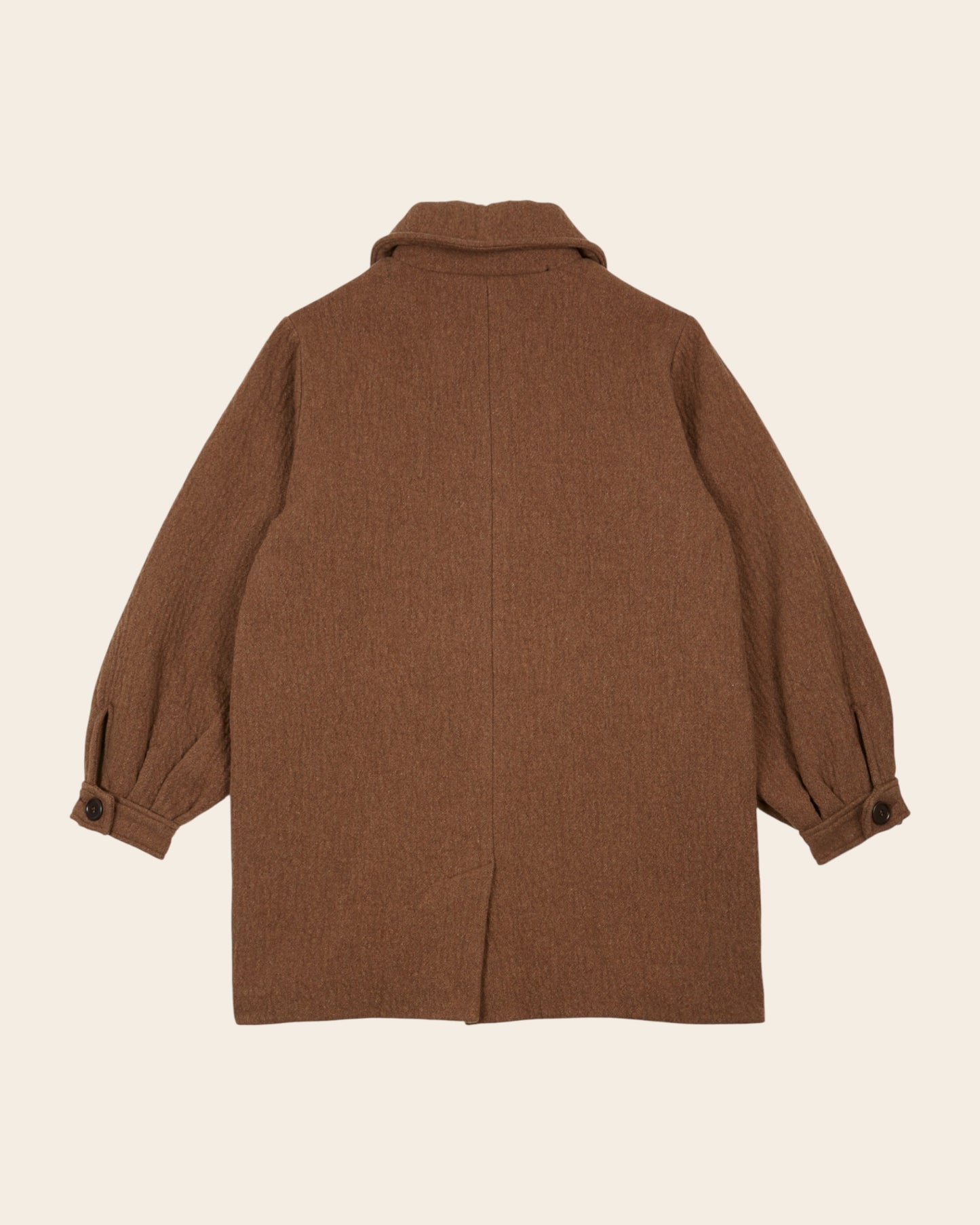 Manteau - Laine gaufrée marron