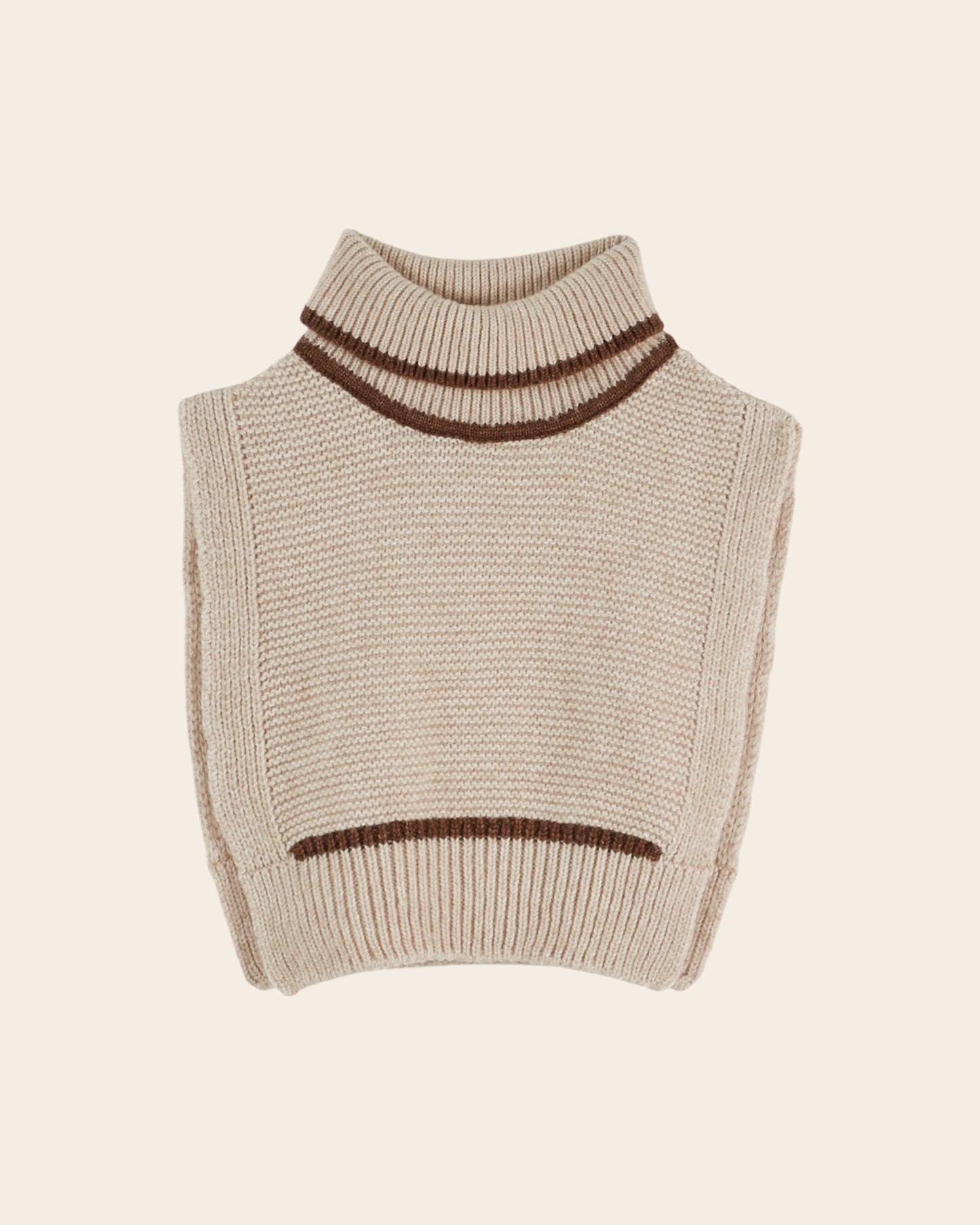 Col plastron - Laine mérinos beige