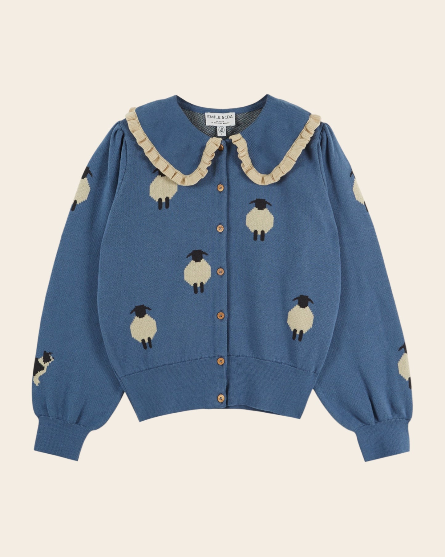 Cardigan - Jacquard mouton bleu