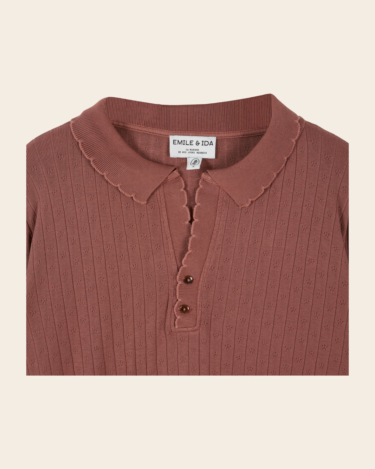T-shirt manches longues - Pointelle violine