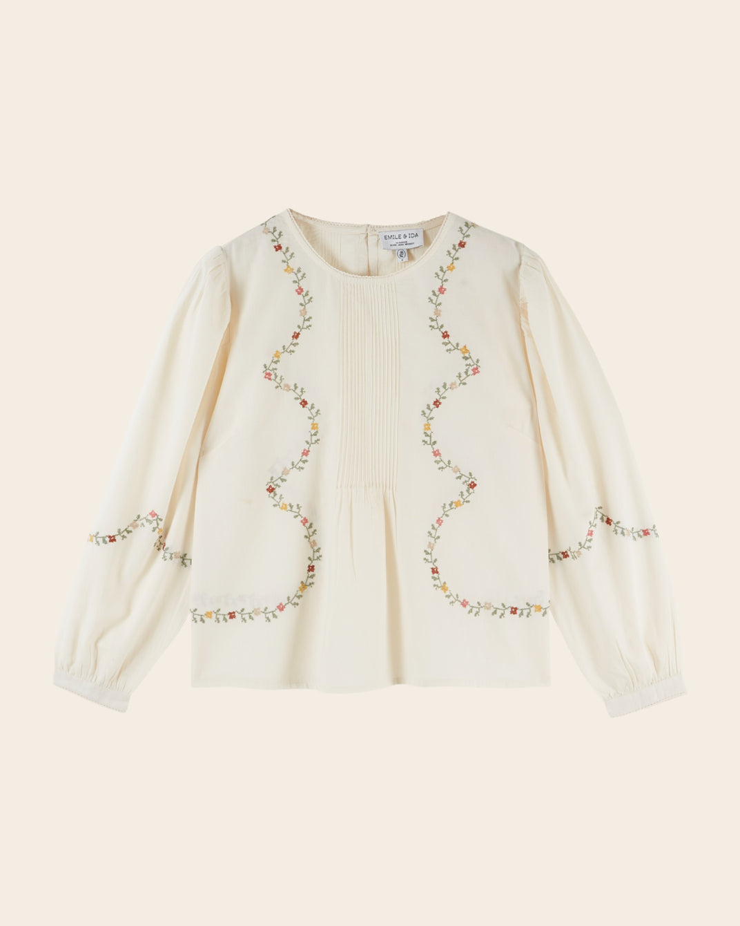 Blouse - Brodée point de croix écru