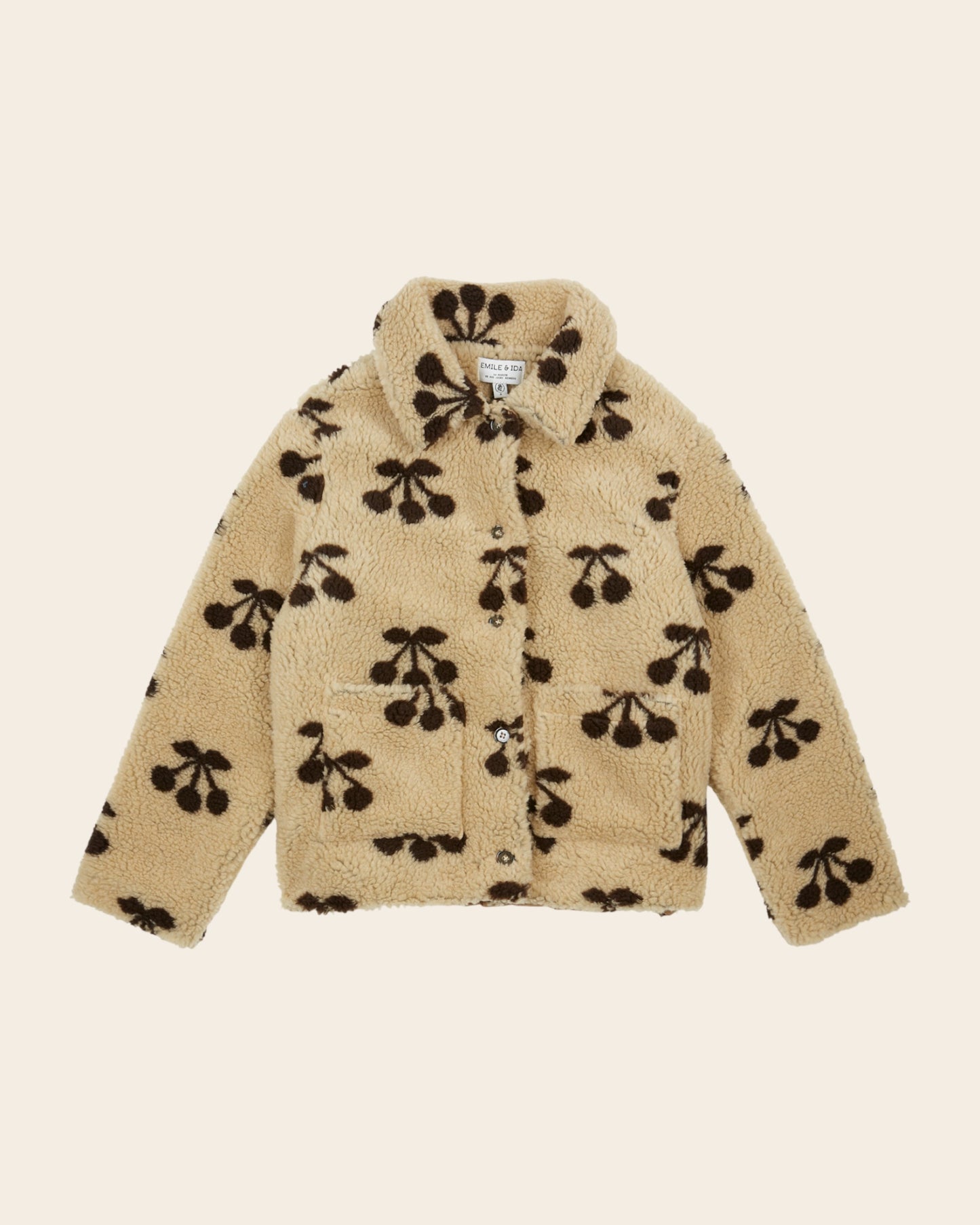 Veste moumoute - Cerise beige