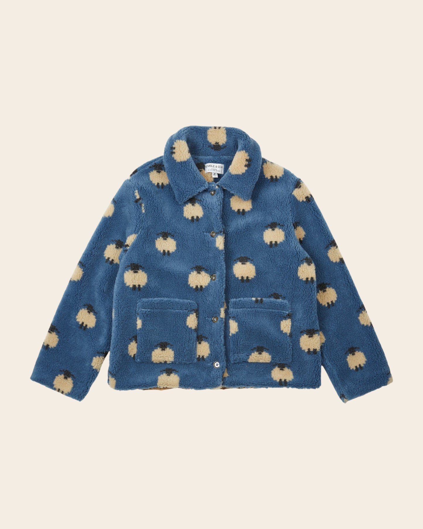 Veste moumoute - Mouton bleu