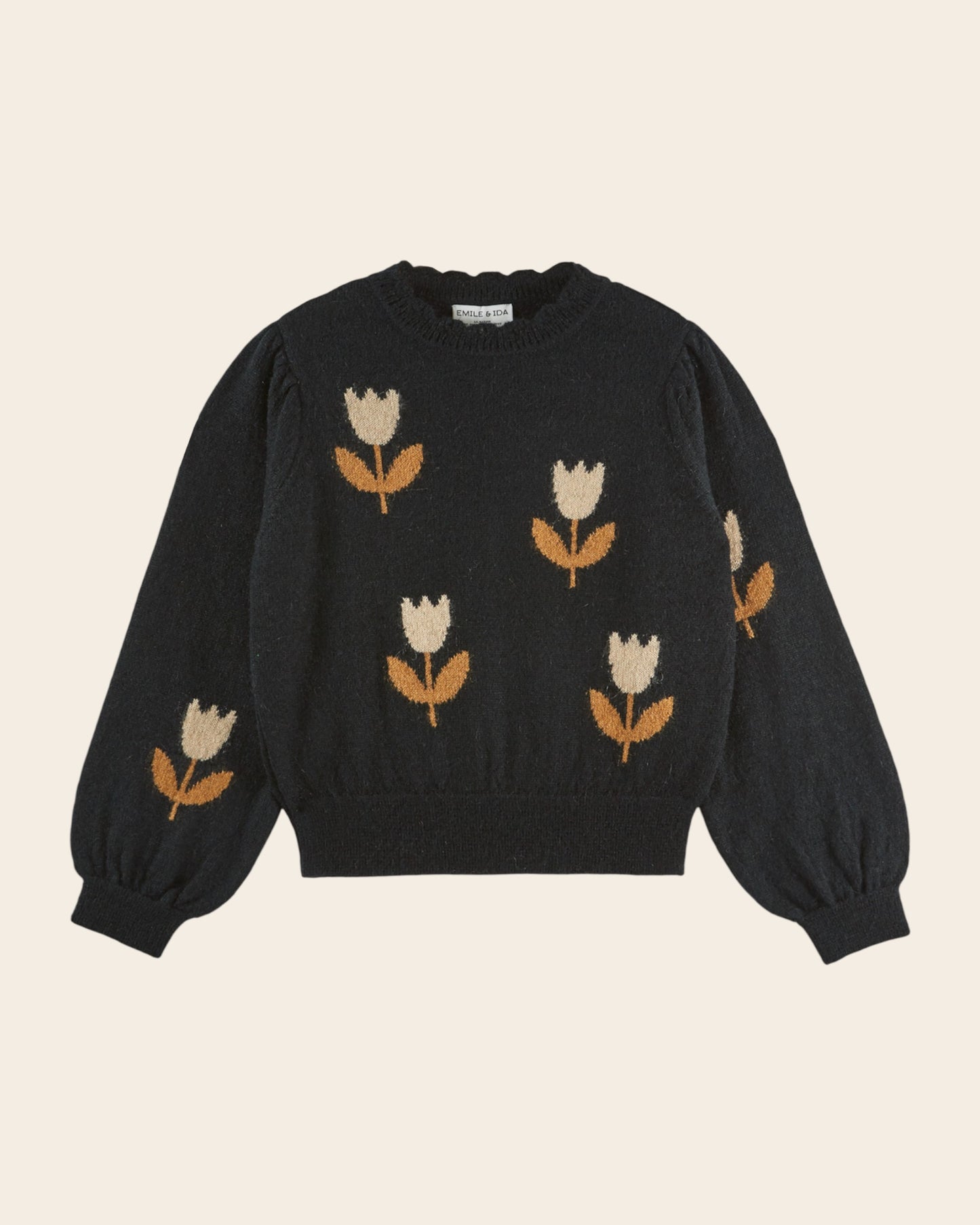 Pull femme - Tulipes noir