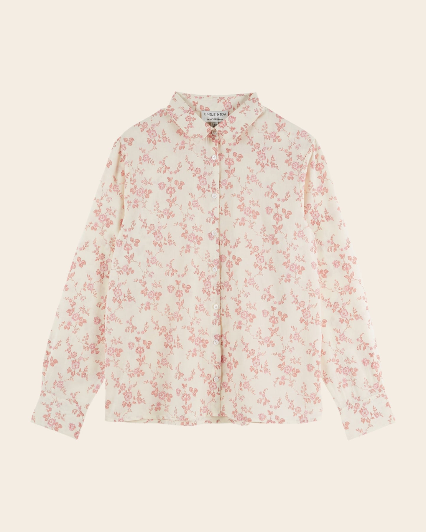 Chemise - Fleurie écru et rose
