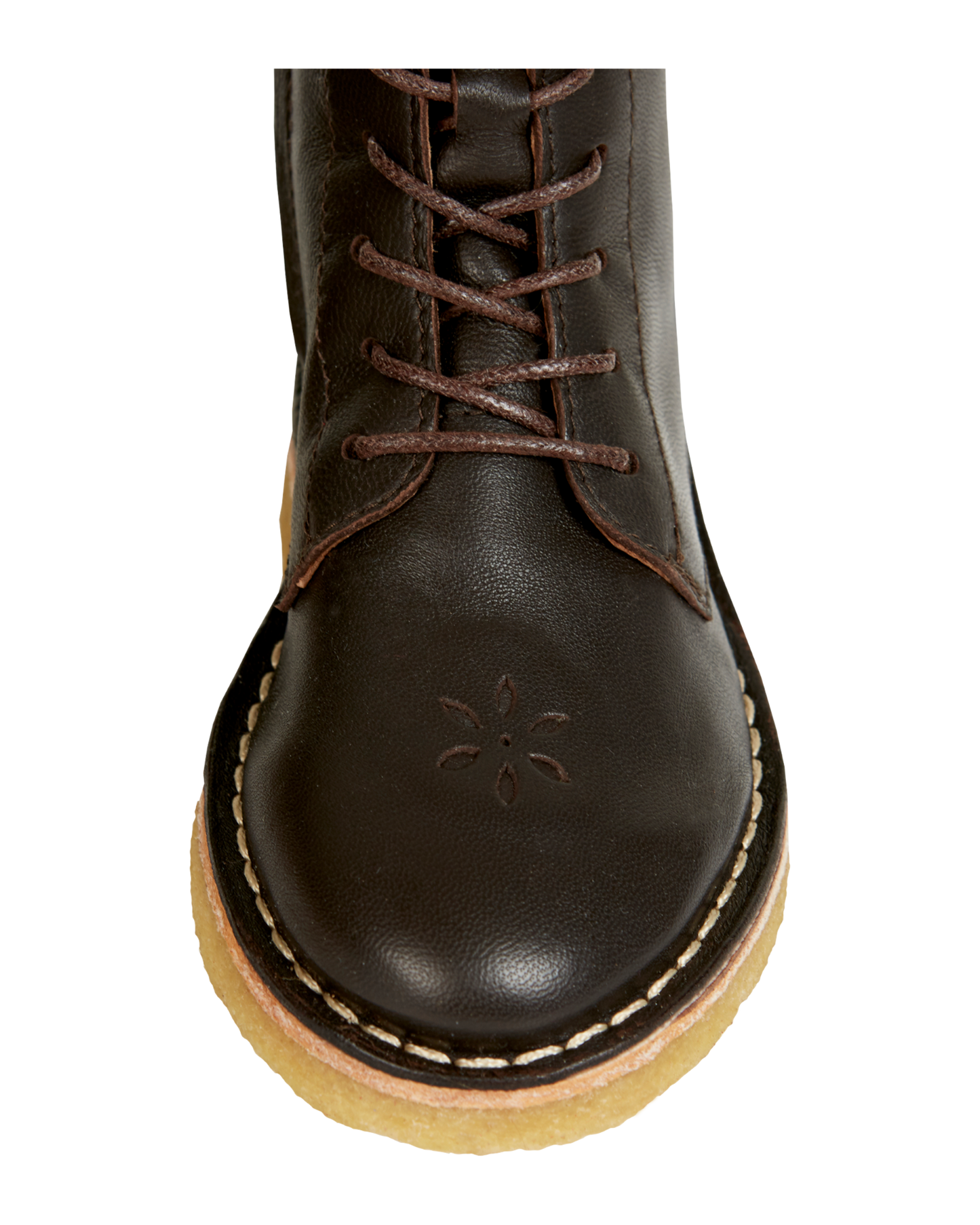 Cocoa leather lace-up boots