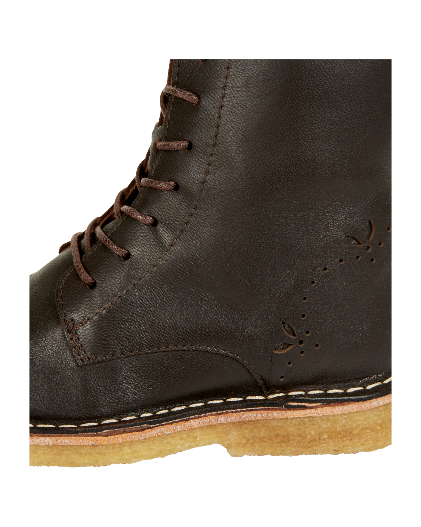 Cocoa leather lace-up boots