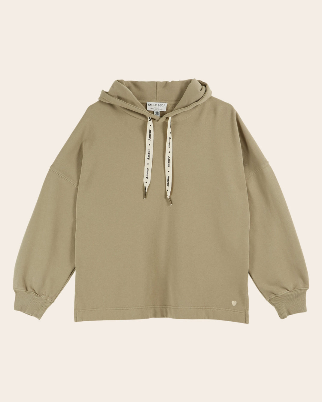 Sweat à capuche - Coton bio kaki