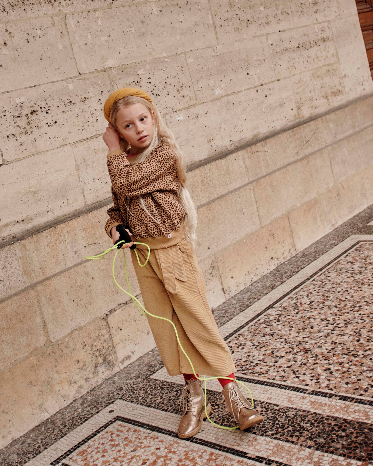 Boots à lacets - Cuir doré