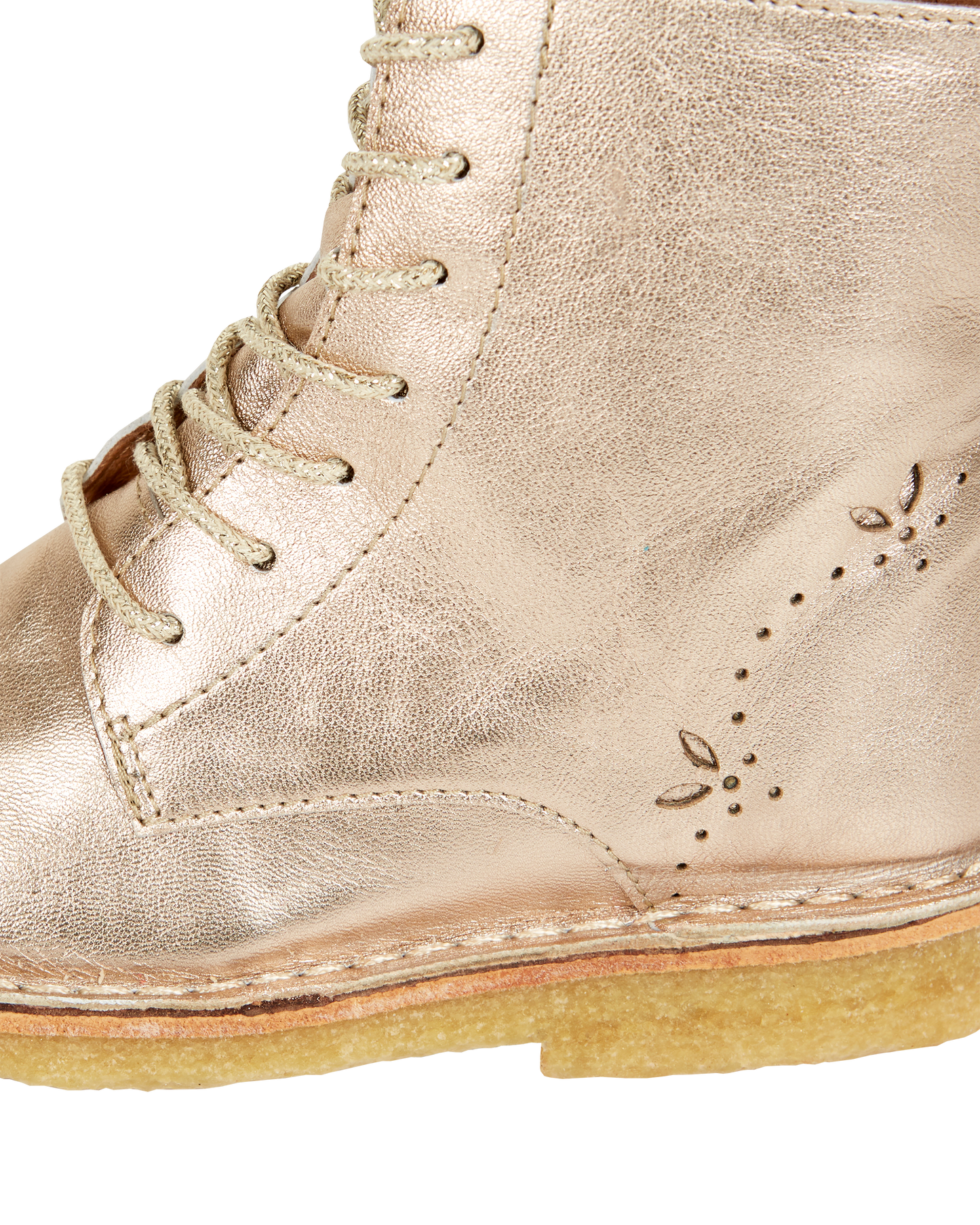 Boots à lacets - Cuir doré